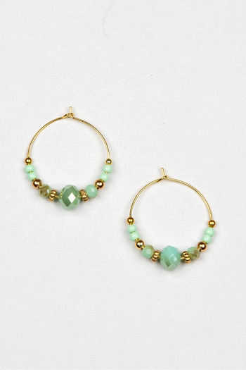 Lila Rosa Authentic Hoop Earrings with Crystal Stone