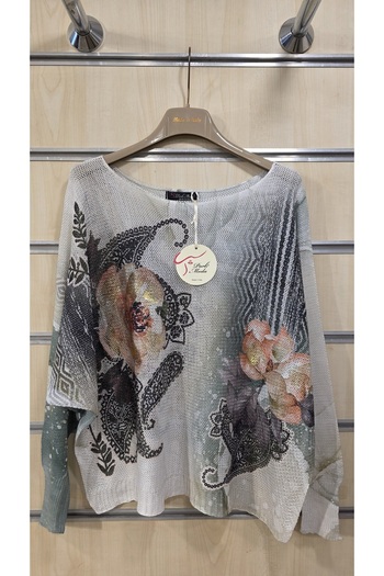 Park Moda Mercerized Blouse Mixed Floral Pattern