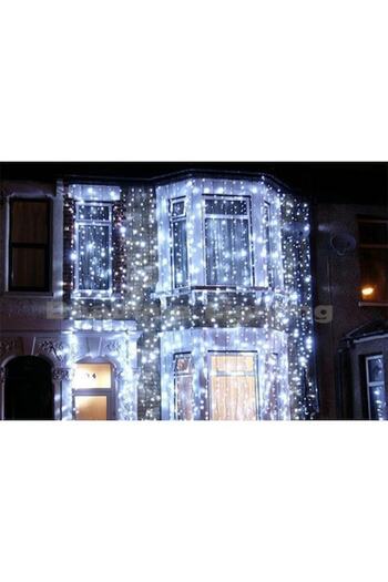 GOLD MARKET Christmas Curtain Installation for Outdoor IP65, 2 m x 5 m, 1000 Large LEDs, Cool White, with Fl