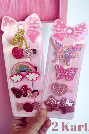 Nisankids Glitter Silvery Buckle Set 2 Cards (8 Pieces)