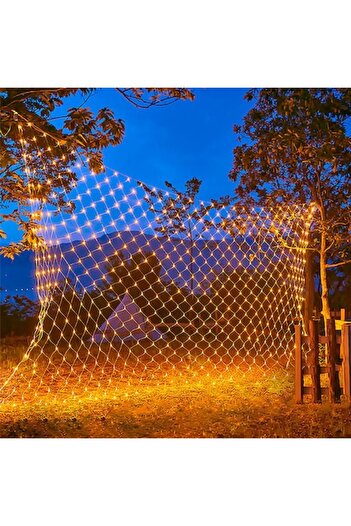 GOLD MARKET Christmas Net Installation, 12 m x 1 m, 480 LEDs, Warm White, transformer with 8 world games