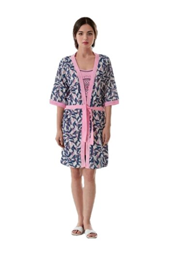 BEYAZTOPTAN 100% Quality Women's +2-Piece Short Dressing Gown Pajama Set