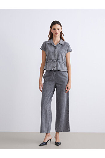 LC Waikiki Women's Tie-Waist Jean Shirt (W5)