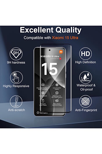 m.tk moveteck Xiaomi Mi 15 Ultra Screen Protector Glass Full Coverage Oval Curved Flexible Polymer Nano Full Glue Hd Glass