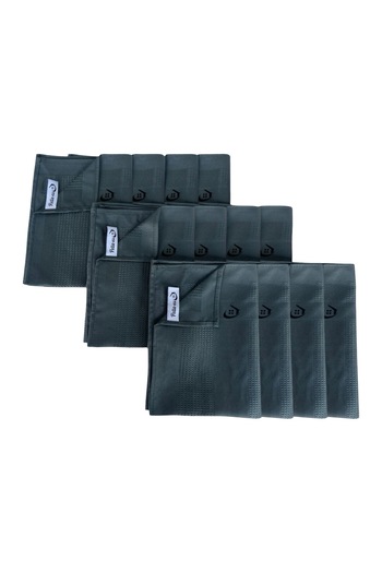PELLA-EU Microfiber Glass Cloth General Cleaning Cloth Kitchen Bathroom Surface 12 Pieces Anthracite 40X60Cm