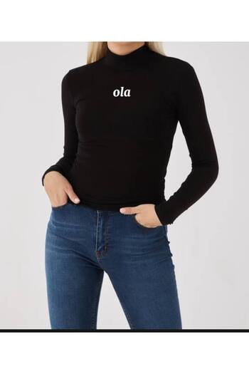 Cebel Hira Moda Ola Printed High Neck Bodysuit