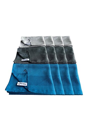 PELLA-EU Microfiber Glass Cloth General Cleaning Cloth Kitchen Bathroom Surface 12 Pieces Blue Anthracite Gray 40X60Cm
