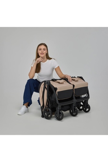 ADAMEX Alto twin stroller, autofold folding system, XXL canopy, up to 22 kg, EN1888 approved
