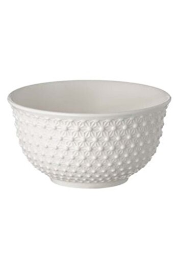OEM White Bowl with Floral Dots Pattern (650 ml)