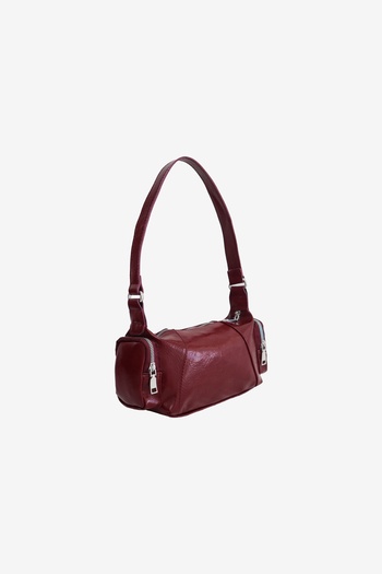 MARSEPTUN Source Burgundy Matte Bag with Zipper Pocket Detail