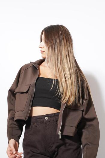 Pafi Moda Paynır Sukuba Jacket with Cap Pocket Brown