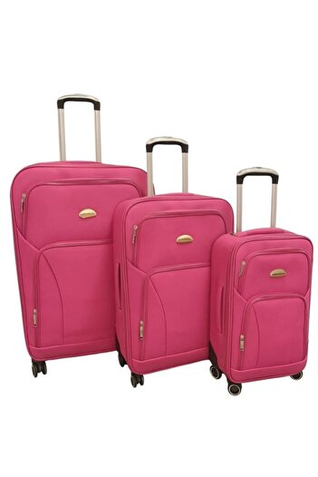 OEM Set 3 trolere textil 4 roti 360 grade maner telescopic 73-65-54cm portocaliu