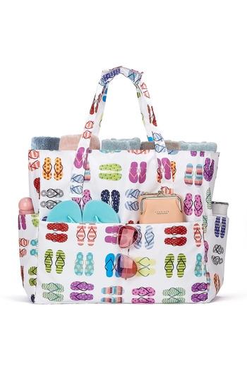 OEM Women's beach bag, waterproof fabric, 7 pockets, 45 L