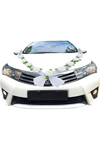 OEM Wedding car decorations, with 9 white artificial flowers
