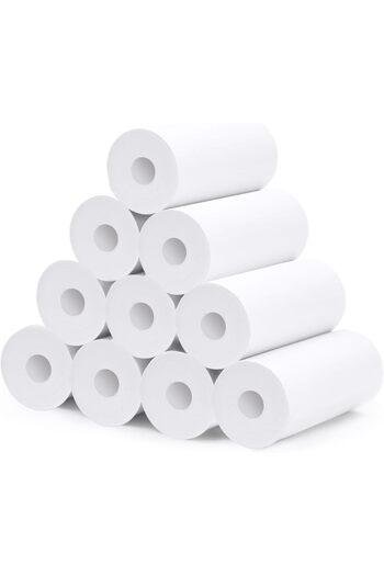 VALA Set 10 Printer Paper Rolls, VALA® CLEAR PREMIUM for Instant Printing Cameras for Kids
