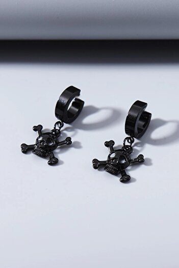 Lynare Compressed Magnet Skull Model Swinging Male 316L Steel Earrings 1 Piece