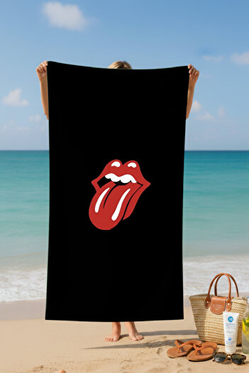 BETHA Lip Patterned Cotton Beach Towel – Patterned Design – 75X150 cm