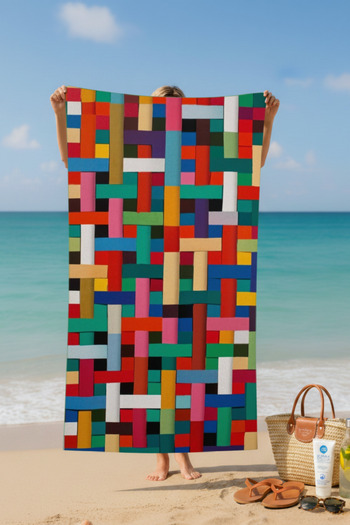 BETHA Colorful Braided 1 Patterned Cotton Beach Towel – Patterned Design – 75X150 cm