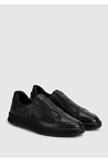 Eclipse Black Leather Men's Shoes