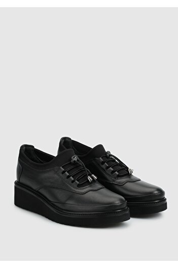 Eclipse Black Leather Women's Shoes