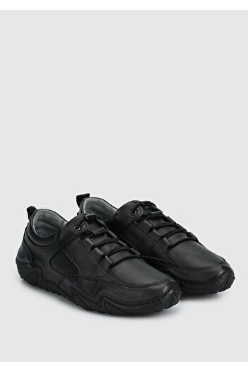 Eclipse Black Leather Women's Shoes