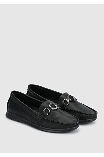 Eclipse Black Leather Women's Shoes