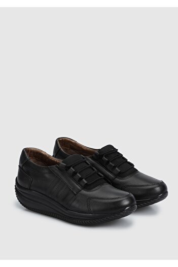 Eclipse Black Leather Women's Shoes