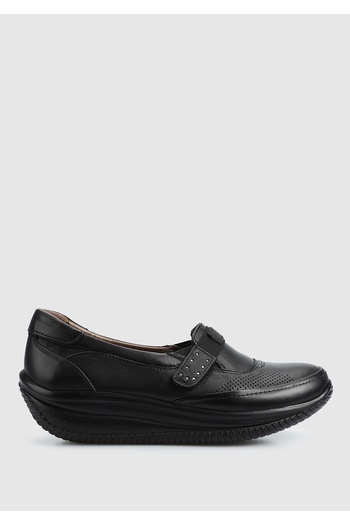 Eclipse Black Leather Women's Shoes