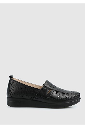Eclipse Black Leather Women's Shoes