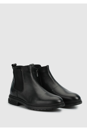 Eclipse Black Leather Men's Boots