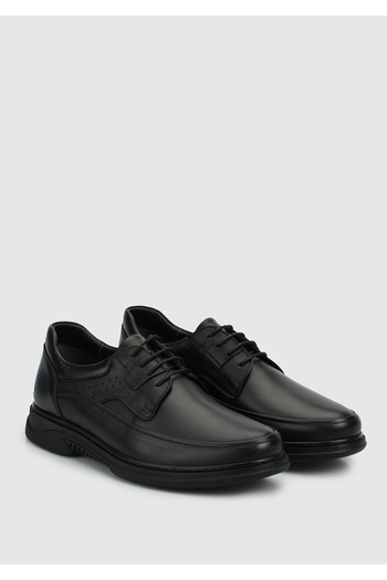 Eclipse Black Leather Men's Shoes