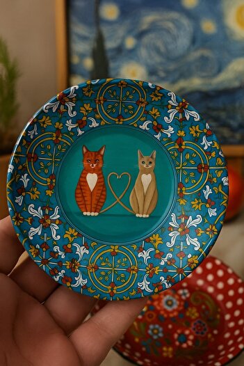 Joie Maison Miav Metal Sosluk Çerezlik Sunum Kasesi Kedili Desen (9x3cm)