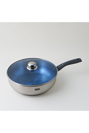 Alberto stainless steel ftypan with lid 30*8.5cm 6.0L, silver