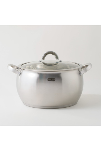 Alberto stainless steel pot with lid, silver 6.5L
