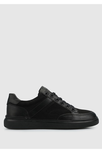 Provoq Black Leather Men's Shoes