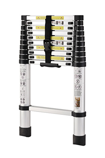 Lawazim Telescopic Ladder - 3.2m Folding Ladder - 10 Step Lightweight Ladder with 110kg Capacity
