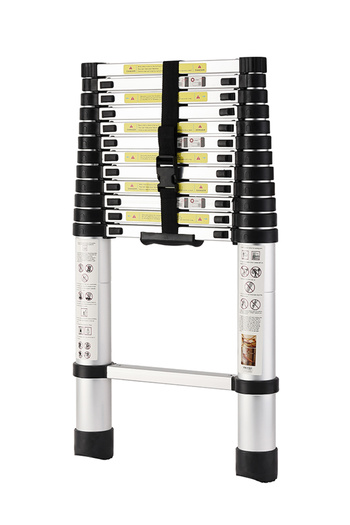 Lawazim Telescopic Ladder - 3.8m Folding Ladder - 12 Step Lightweight Ladder with 110kg Capacity