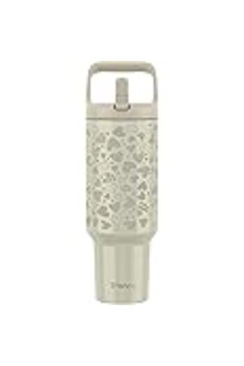 Tronco 40 oz Tumbler with Handle and Straw, Leak-Proof Insulated Tumbler with Flip Straw and Top Han