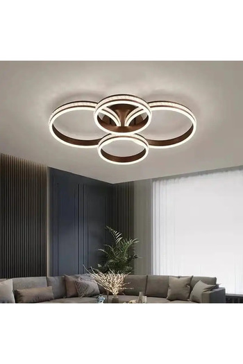 LED CONCEPT Smart LED chandelier with remote control and three types of light, round, 340W, dimmable, 85x65x17cm