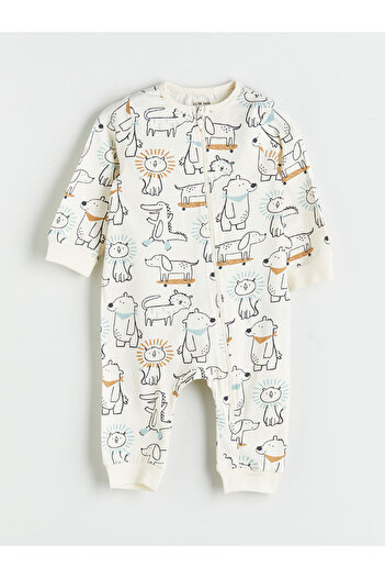 LC Waikiki Crew Neck Printed Baby Boy Jumpsuit