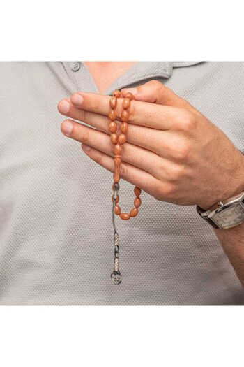 norsary Silver Kazaz Tasseled Tight Amber Rosary