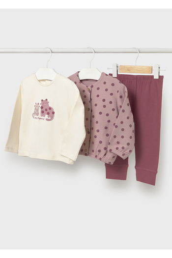 MAYORAL Baby Girl Kids Leggings Set Winter 3-Piece Pink