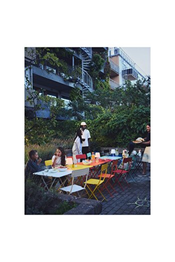 IKEA SUNDSÖ Table, bright orange outdoor, 65 x 65 cm