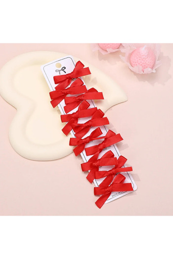 Fiyonks Atölye Women's Satin Ribbon Mini Bow Buckle 10 Pieces