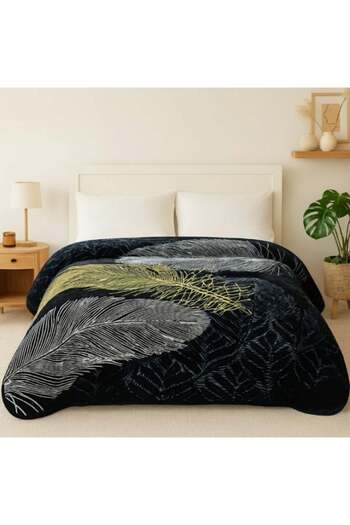ROYAL KING King Size Ultra-Soft Feather Design Blanket 200×240 cm – 100% Premium Polyester