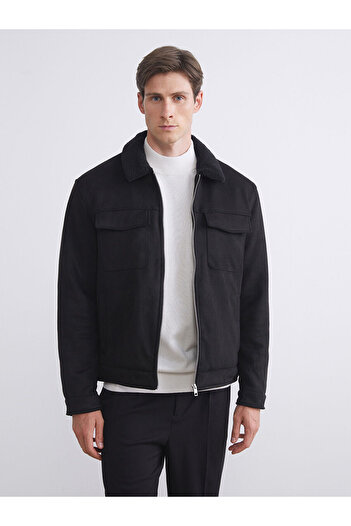 LC Waikiki Peak New Season Slim Fit Shirt Collar Suede Men's Coat