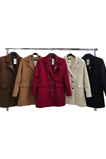 MAXORA SHOP Elegant women's jacket with removable brooch and decorative buttons