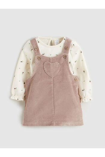 LC Waikiki Baby Girl T-Shirt and Velvet Dress