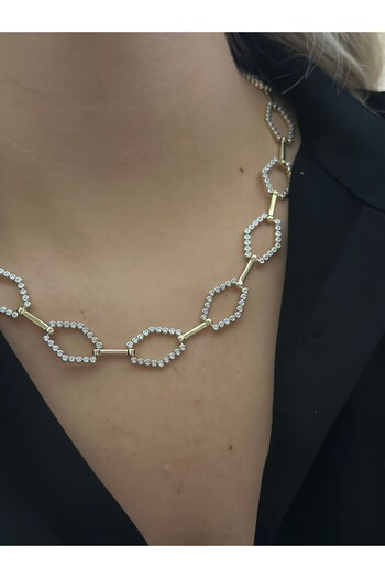 MyladyAccessoriess Piremium Series Zircon Stone Detailed Design Necklace