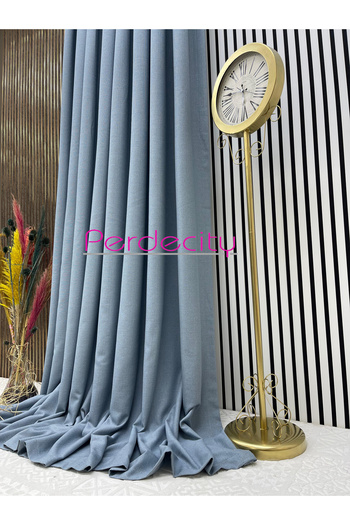 PERDECITY Natural Linen Bohemian Style Indigo Blue Background Curtain 1X3, No Need to Iron Often, Suitable for Any Room